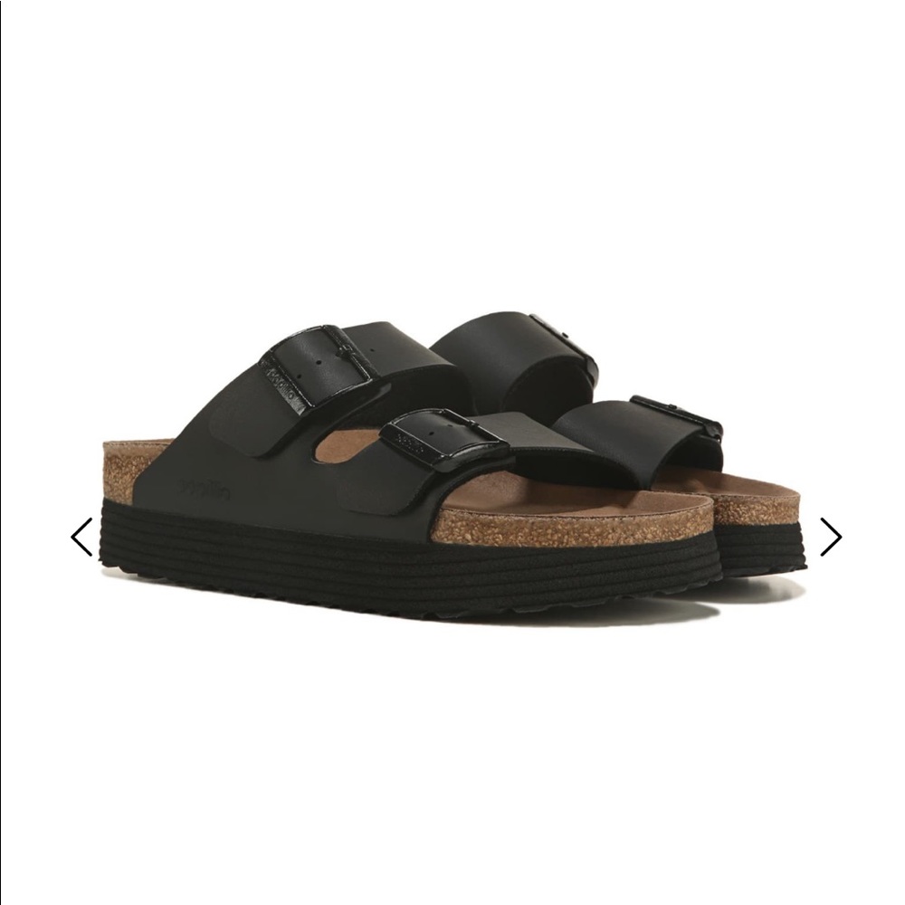 Birkenstock Women's Arizona Platform Vegan Footbed Sandal by Papillio Size 38